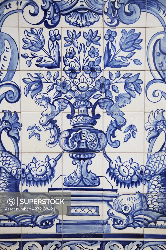 Details of tiles inside Leal Senado (Loyal Senate), Macau, China