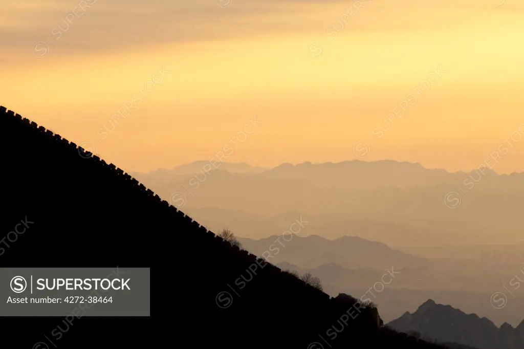 China, Beijing Province, Jiankou. The Great Wall of China, Jiankou section, at sunrise.