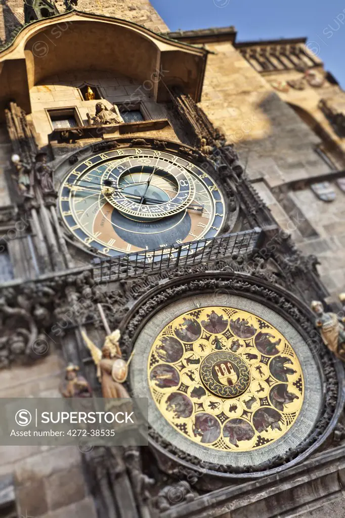 Europe, Czech Republic, Central Bohemia Region, Prague. Prague Old Town Square, the astronomical Clock.