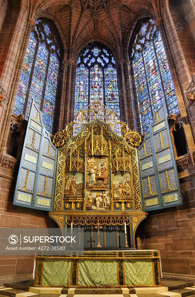 Europe, England, Lancashire, Liverpool, Liverpool Anglican Cathedral, Lady Chapel.