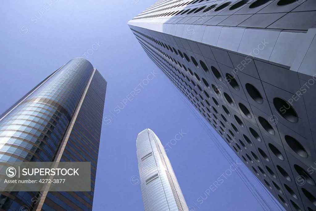 Highrise buildings soar over the business district of Central on Hong Kong island.