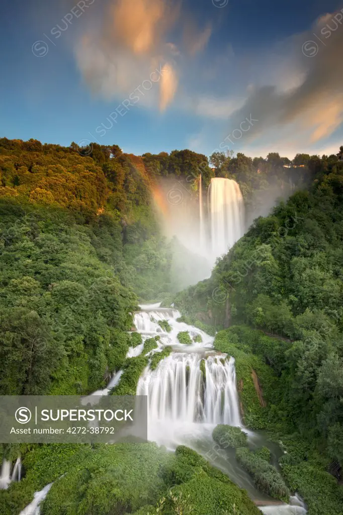 Italy, Umbria, Terni district, Terni, Marmore Falls. One of the tallest waterfalls in Europe. 165 m