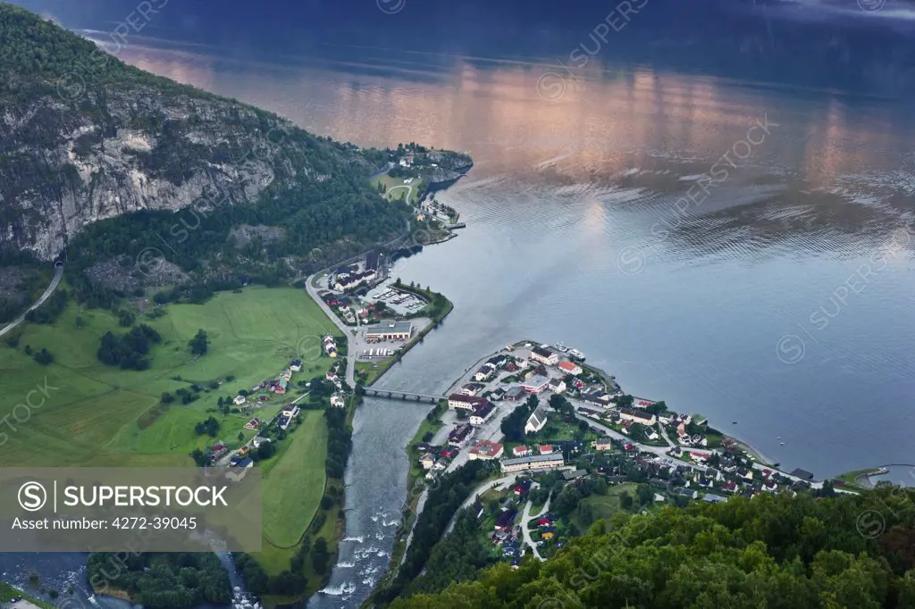 Norway, Western Fjords, Aurland Fjord, Aurland town