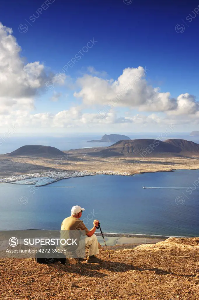 Graciosa island seen from the Mirador del Rio. Lanzarote, Canary Islands