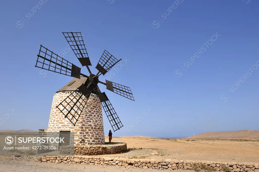 Traditional windmill in Los Molinos, Fuerteventura, Canary islands