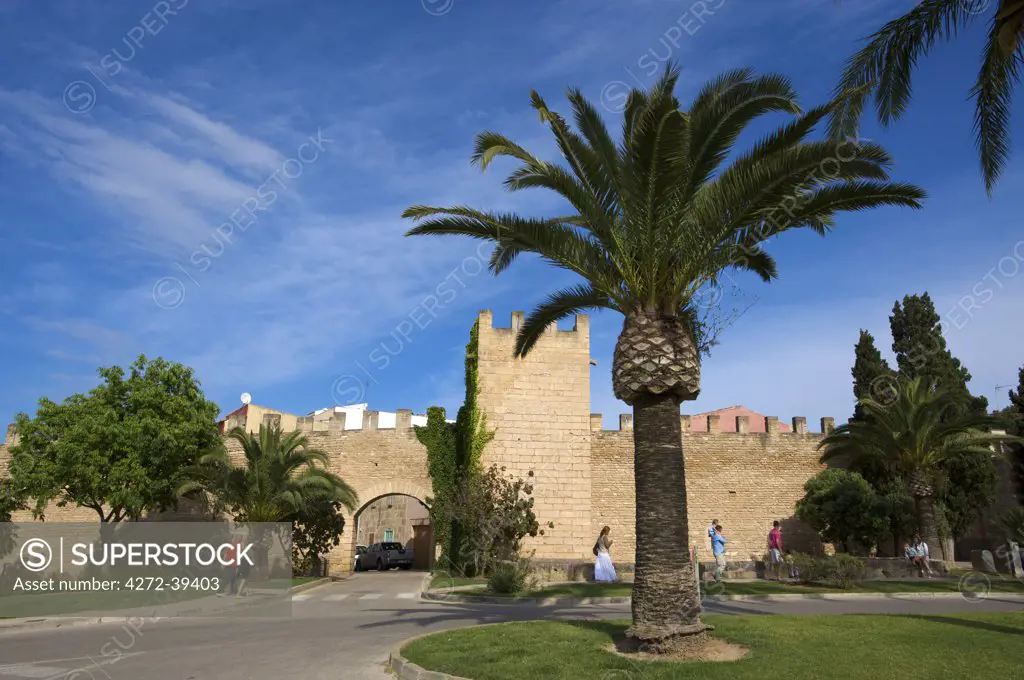 City Gate in Alcudia, Majorca, Balearic Islands, Spain