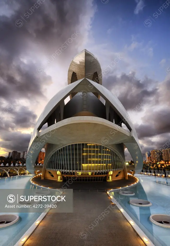 Europe, Spain, Valencia, Palau de les Arts Opera House.