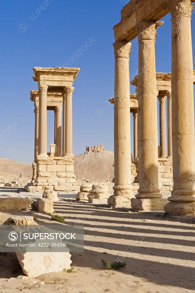 Syria, Homs Governate, Palmyra. The Tetrapylon.