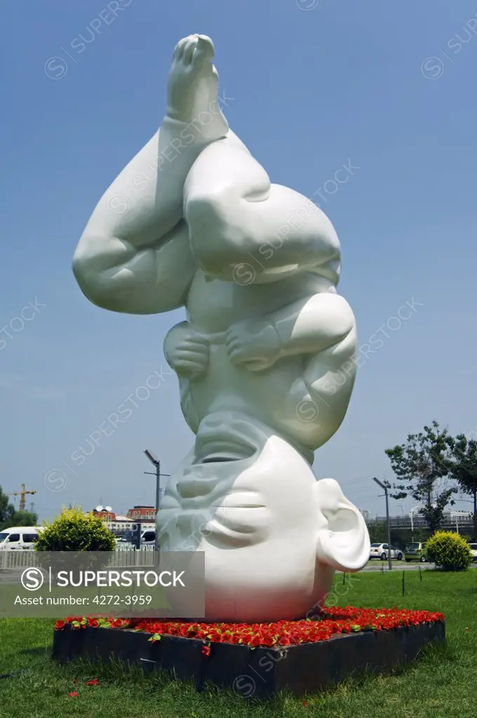 A 'big baby' statue at the Institute of Art and Technology, Wudaokou District, Beijing, China