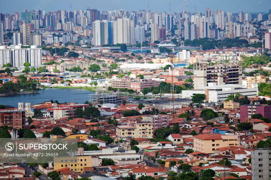 South America, Brazil, Ceara, Aerial view of Fortaleza city one of the 2014 World Cup cities