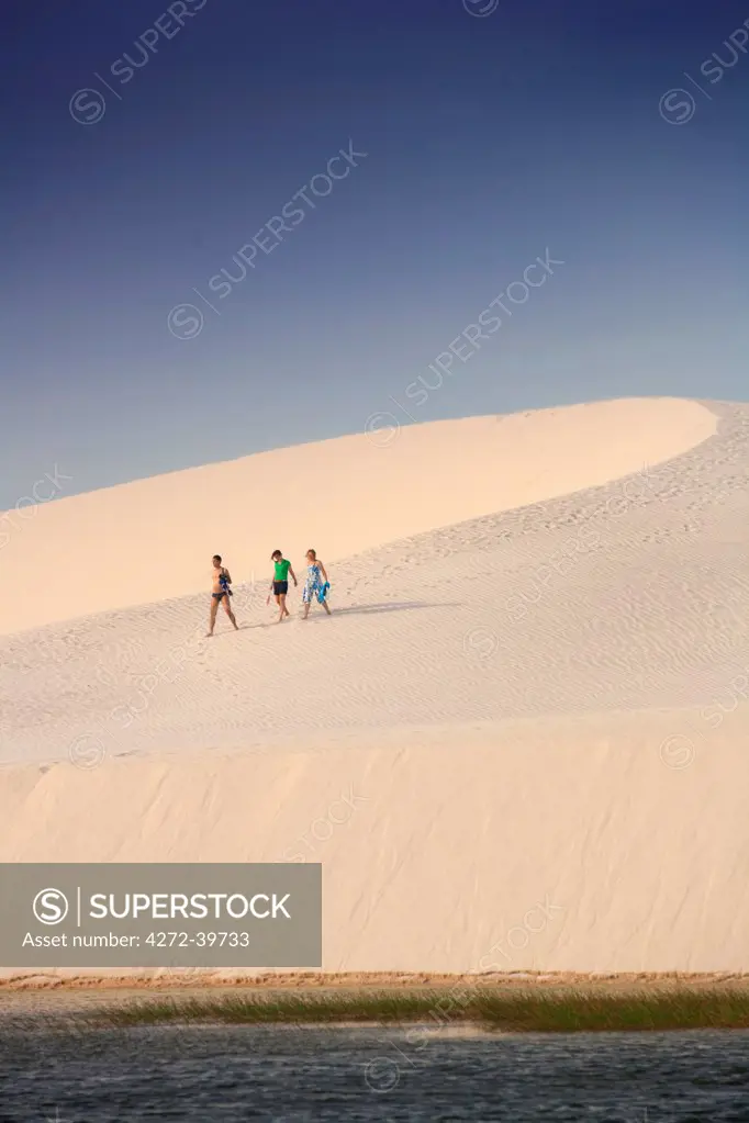 South America, Brazil, Maranhao, the Lagoa do Peixe set in dunes in the Lencois Maranhenses