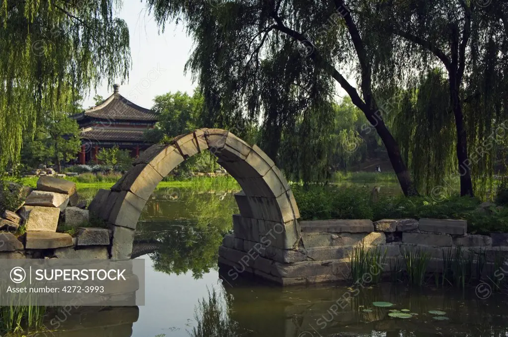 Arched bridge at Yuanmingyuan, Old Summer Palace, Beijing, China