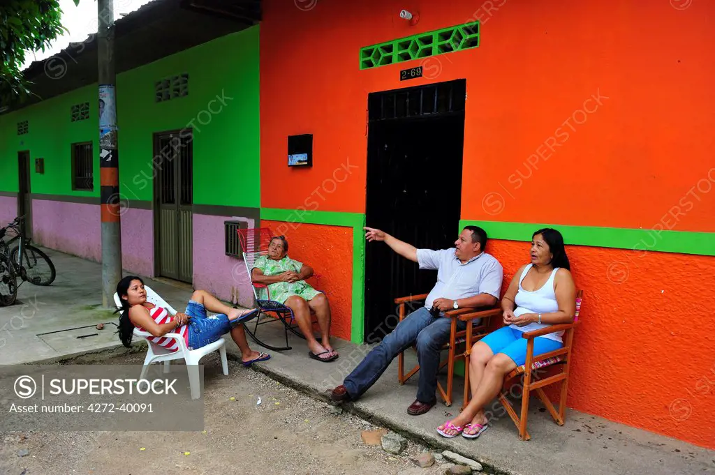 Family lounging in Yaguara, Colombia, South America
