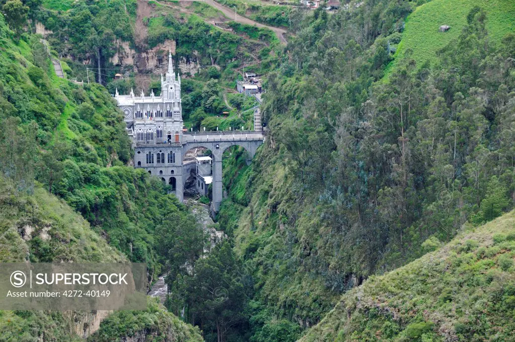 Church in the canyon at Las Lajas, Colombia, South America