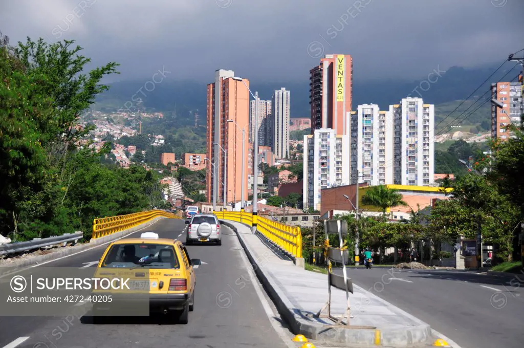 Traffic in Medellin, Colombia, South America