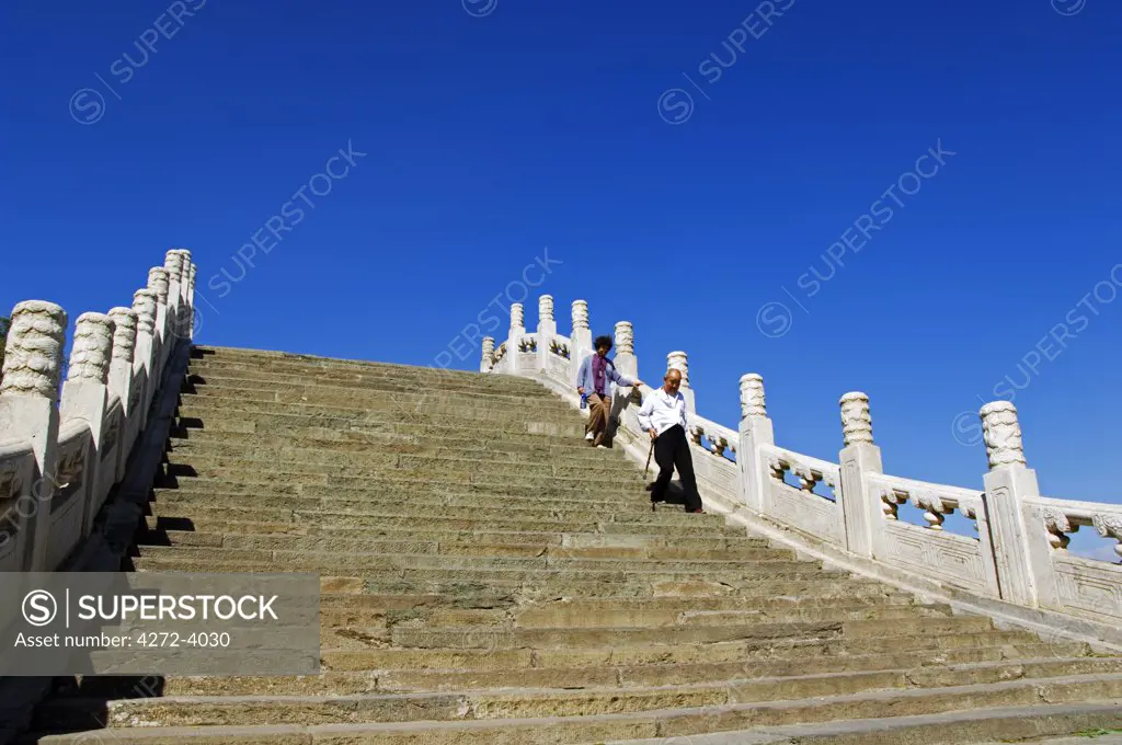 A steeply arched bridge on Lake Kunming, The Summer Palace, Yihe Yuan, Beijing, China