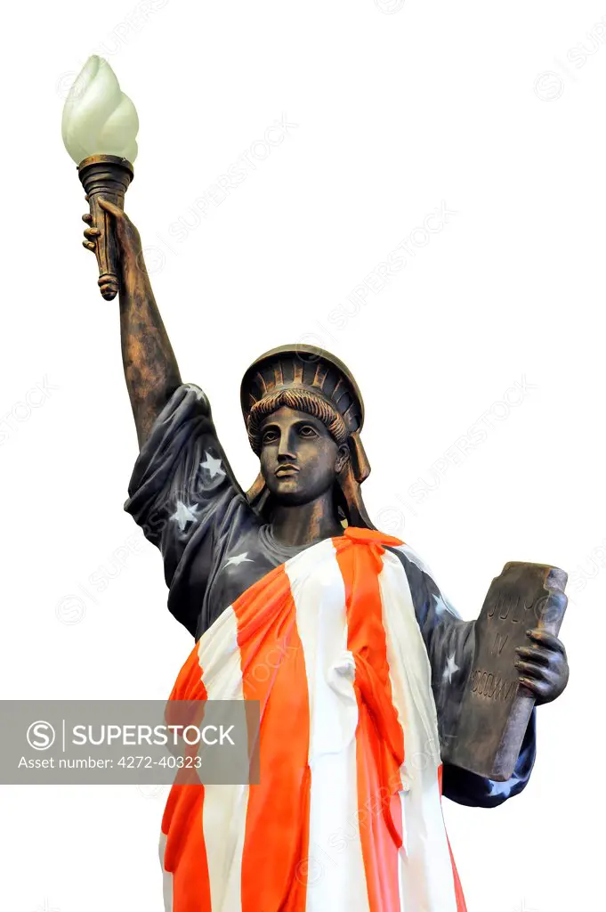Europe, England, West Yorkshire, Statue of Liberty Reproduction Statue