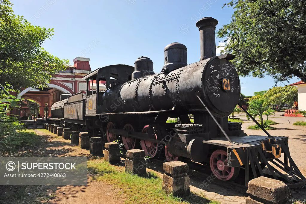 Old steam train, Granada, Nicaragua, Central America