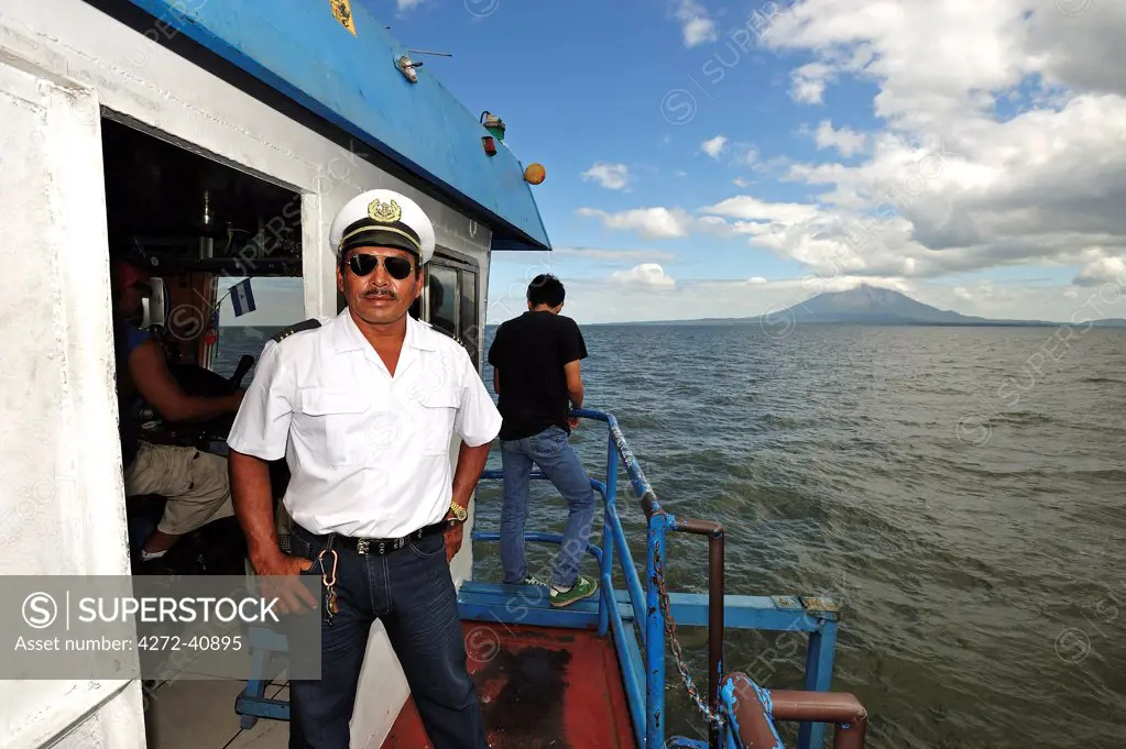 Captain on his boat, Lago de Nicaragua, Nicaragua