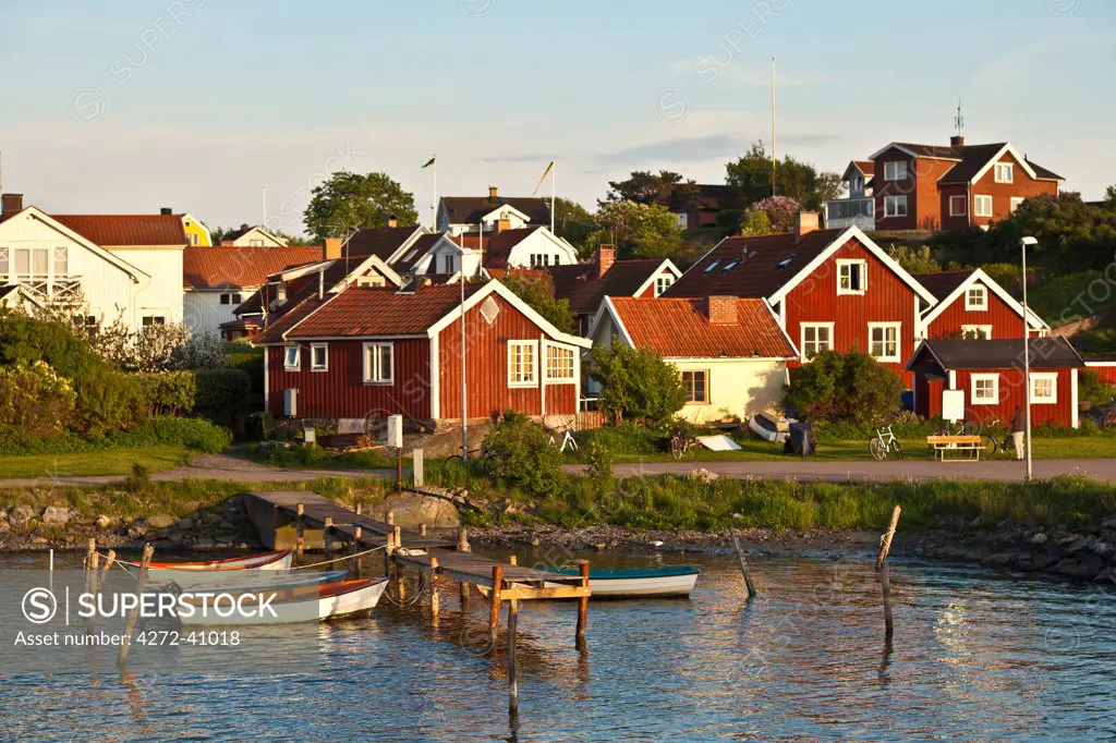Gothenburg, Sweden. Traditional houses on the island of Aspero in Gothenburgs archipelago.