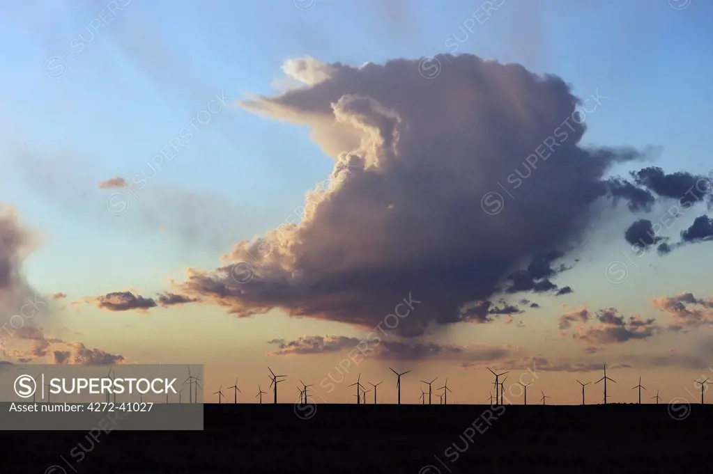 Wind Turbines in Pawnee National Grassland, Colorado, USA,