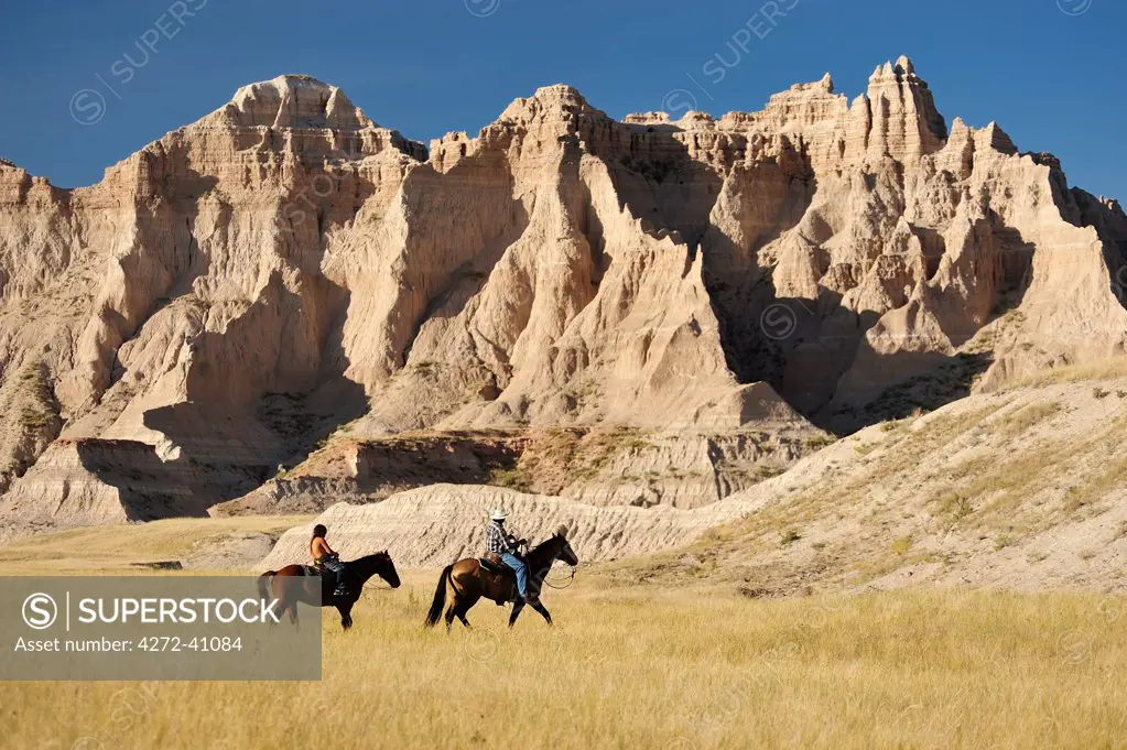 Lakota Indians in the Badlands of South Dakota, USA MR