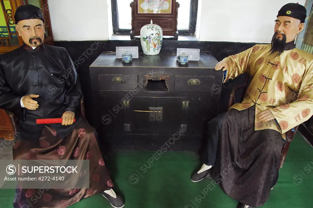 Models of government officials at a museum in Pingyao City, Shaanxi Province, China