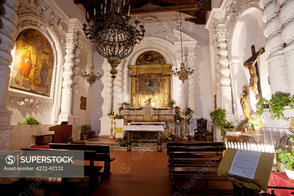 Taormina, Sicily, Italy, Church interior