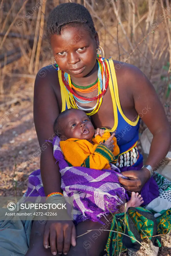 A young Pokot woman with her baby.