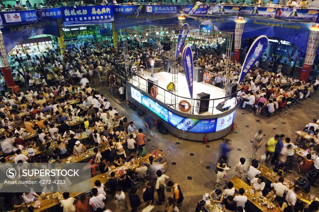 China, Shandong Province, Qingdao City. Qingdao International Beer Festival. Qingdao is the host of the sailing events of the 2008 Olympic Games.