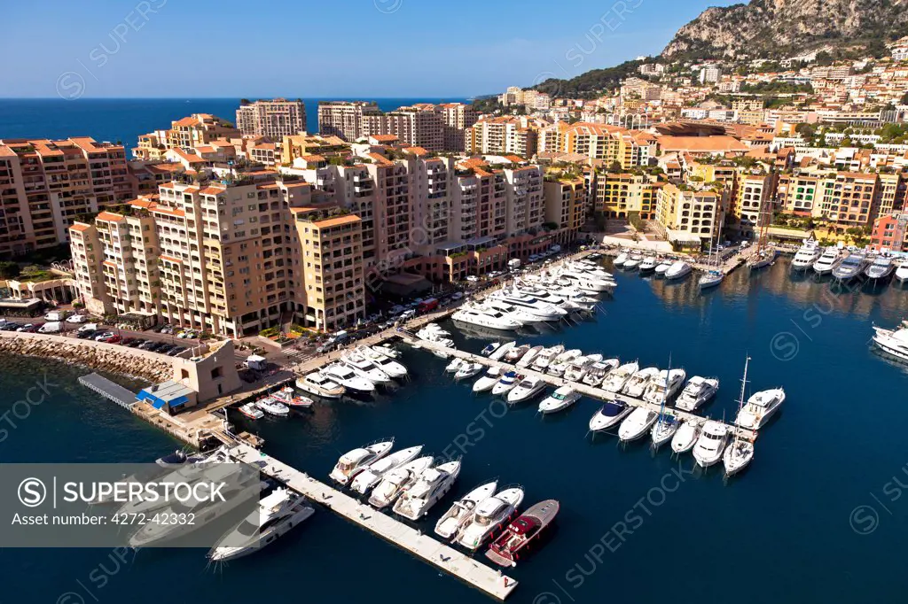 Fontvieille port in Principality of Monaco, Europe
