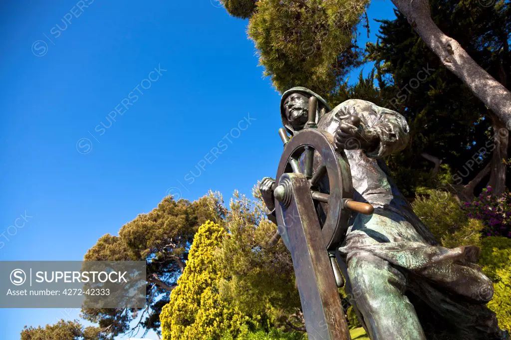 Sculpture of Alberto I in Saint Martin Gardens, Le Rocher, Principality of Monaco, Europe
