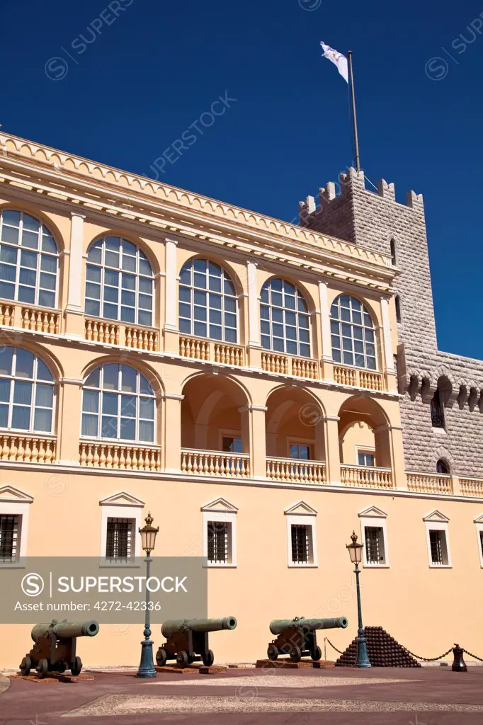 Princes Palace in Le Rocher, Principality of Monaco, Europe
