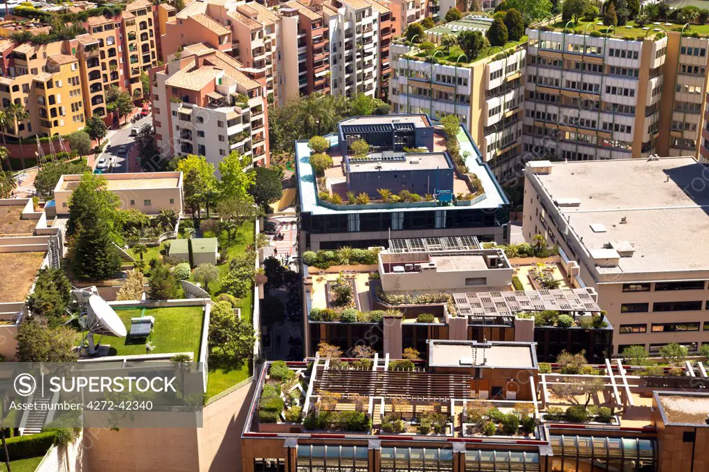 Roof gardens in Fontvieille, Principality of Monaco, Europe