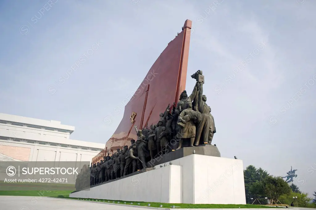 North Korea, Pyongyang. Mansudae Grand Monument in Pyongyang
