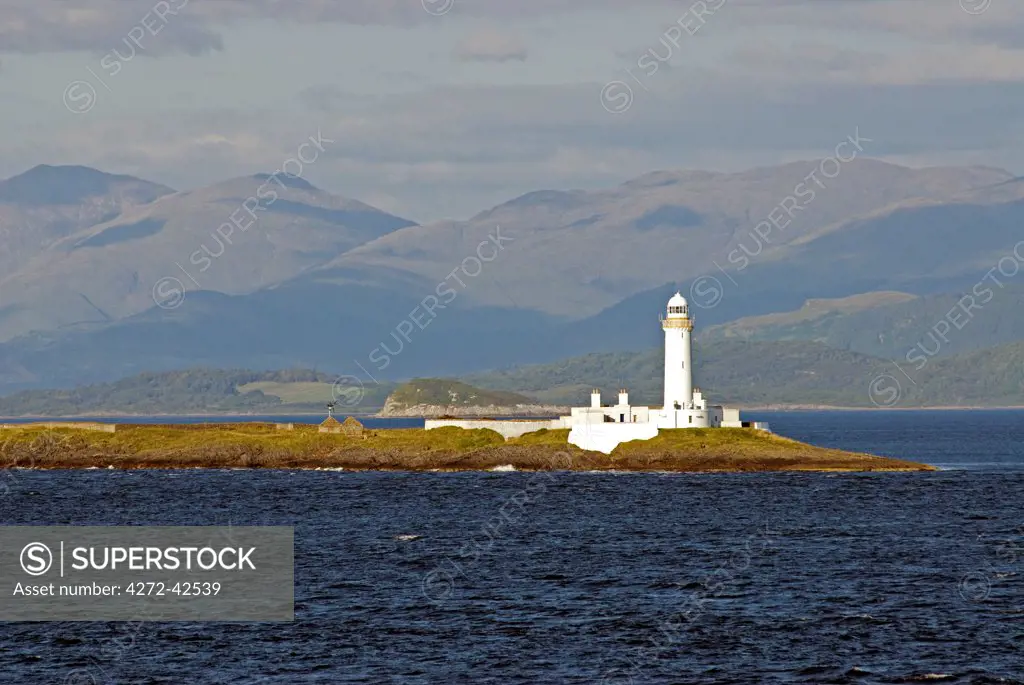 Scotland, Western Isles, Hebrides. Lismore lighthouse between Oban and Mull.
