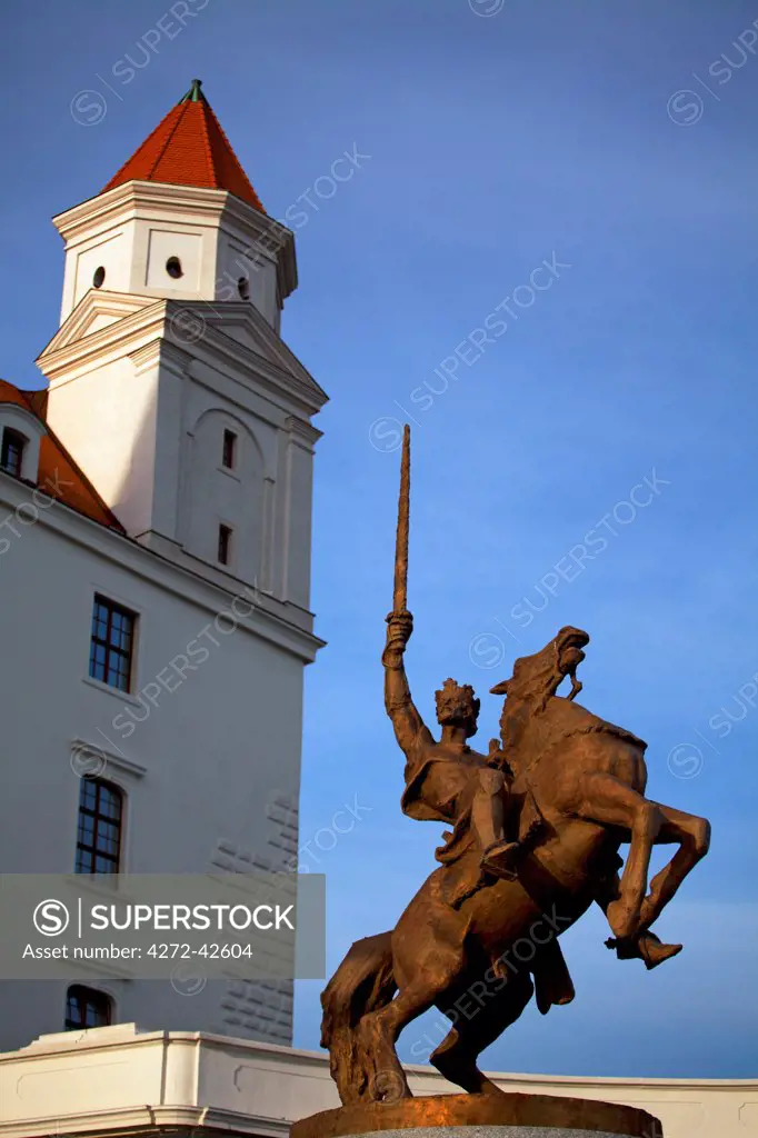Slovak Republic, Bratislava, Eastern Europe, Monument in front of the Castle