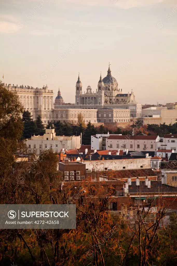 View of Almudena Cathedral, Madrid, Spain