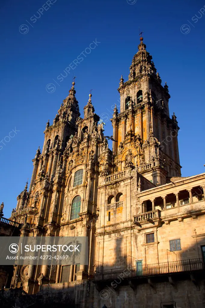 Santiago de Compostela, Galicia, Northern Spain, The Cathedral of Santiago in the main square. Unesco