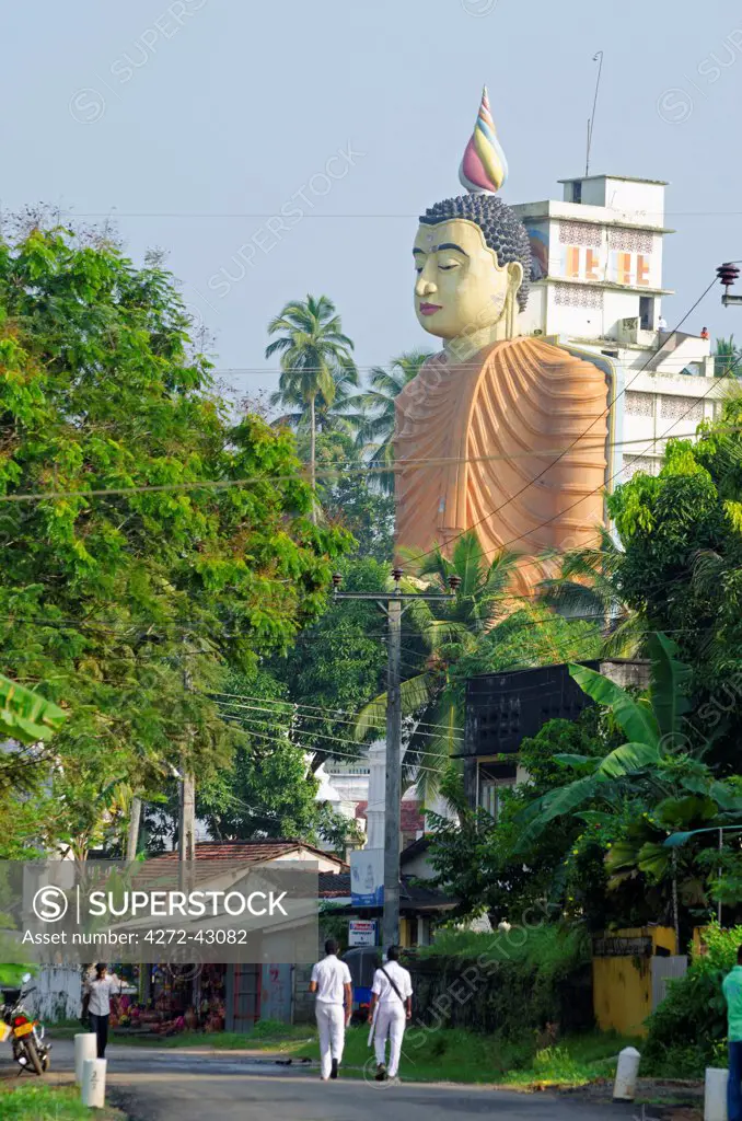 Sri Lanka, Southern Province, Wevurukannala Vihara Buddhist temple, giant buddha statue