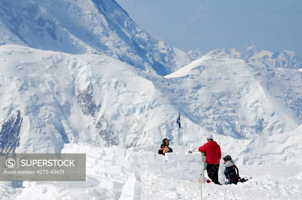 USA, United States of America, Alaska, Denali National Park, Camp 4 on Mt McKinley 6194m, highest mountain in north America