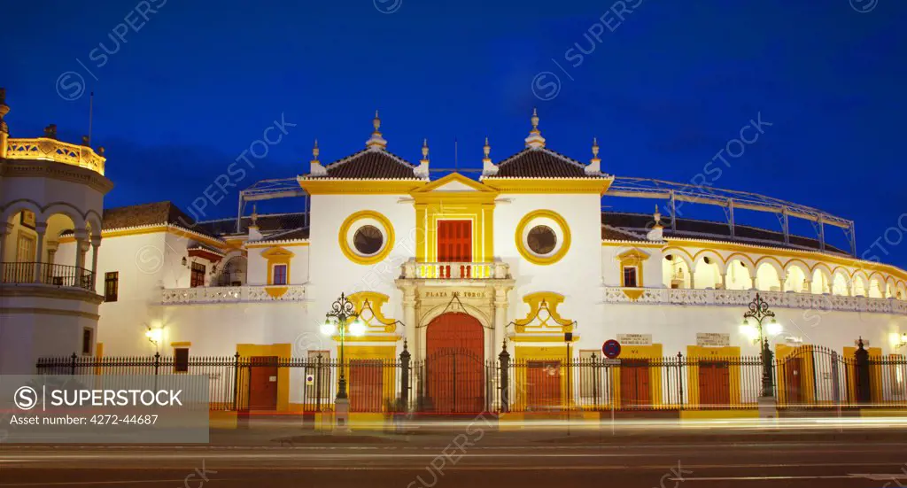Seville, Andalusia, Spain. La Real Maestranza, one of the oldest bull fight arenas in the world