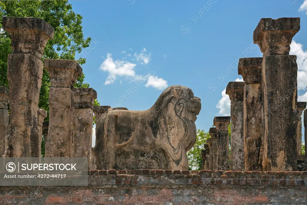 The ancient Council Chamber and throne of King Nissanka Malla 1187 1196 AD, Polonnaruwa, Sri Lanka