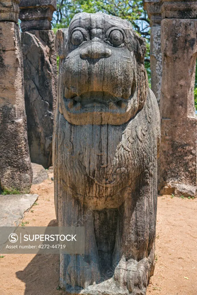 The ancient throne of King Nissanka Malla 1187 1196 AD situated inside his council chamber, Polonnaruwa, Sri Lanka