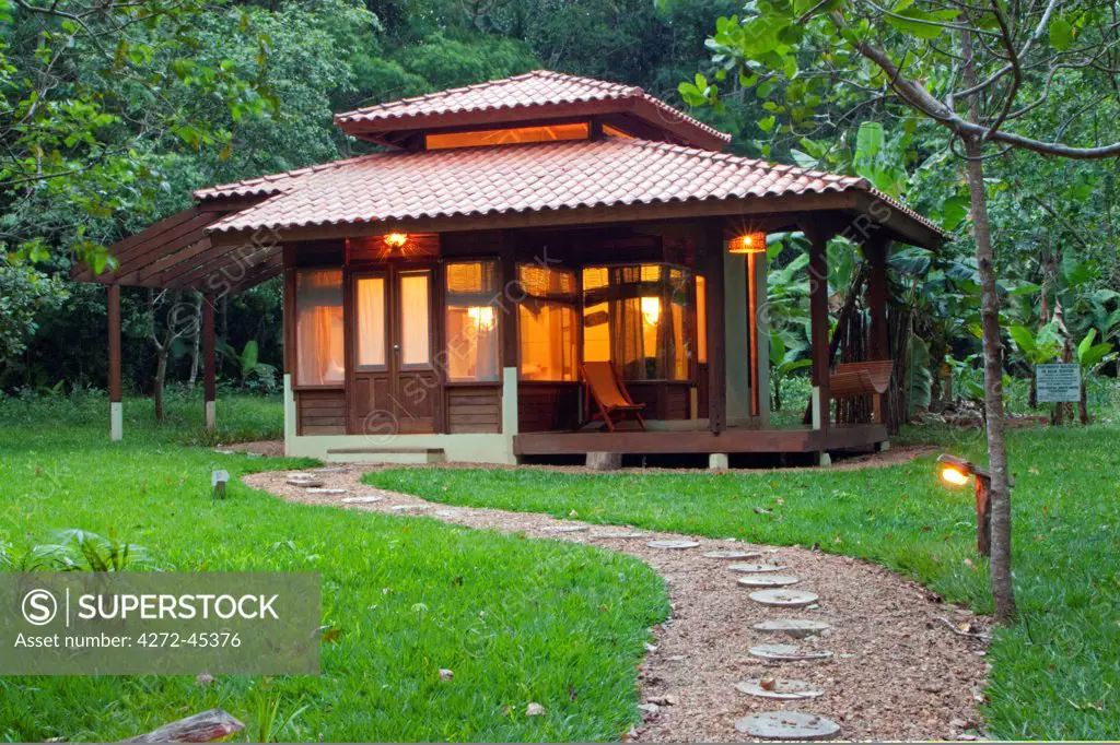 South America, Brazil, Mato Grosso, a private bungalow at Cristalino Jungle Lodge