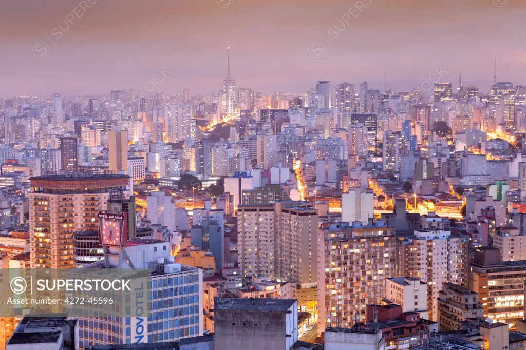 South America, Brazil, Sao Paulo, view from the top of the Terraco Italia Tower