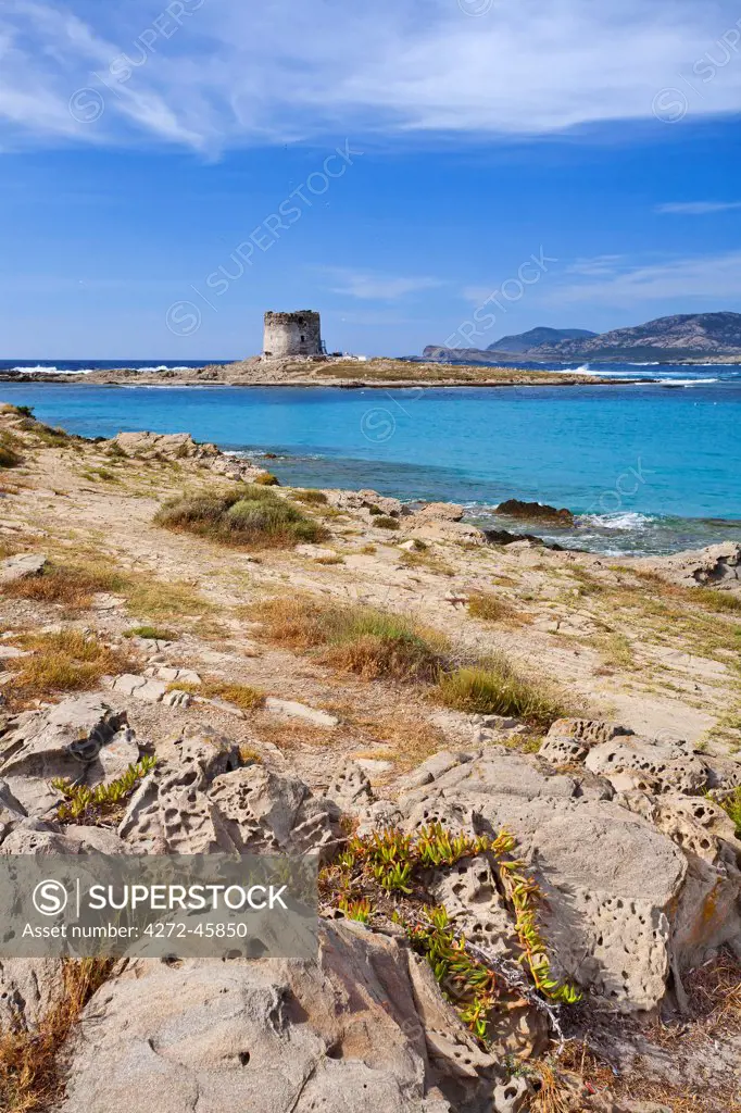 Italy, Sardinia, Sassari district, Stintino, La Pelosa beach.