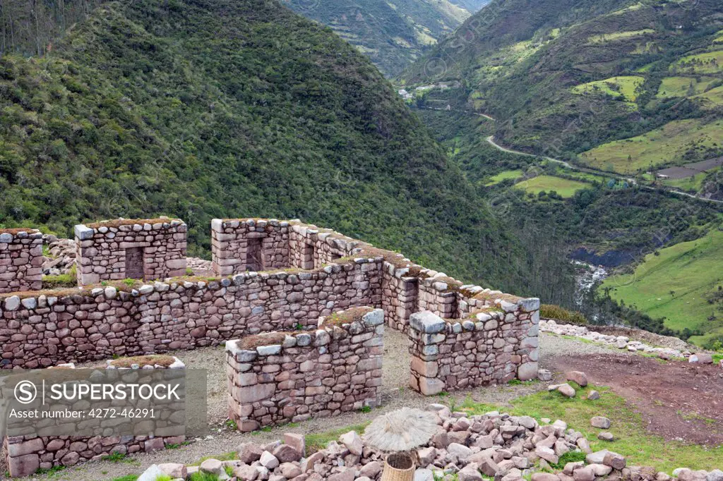 South America, Peru, Cusco, Huancacalle. The Inca ceremonial and sacred site of Vitcos, thought to have been built by Manco Inca or Pachacuti and lying on the trail to Choquequirao near the village of Huancacalle