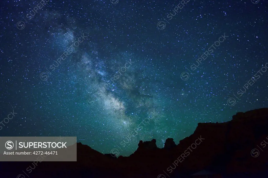 Night sky at Goblin Valley State Park, Colorado Plateau,  Utah, USA