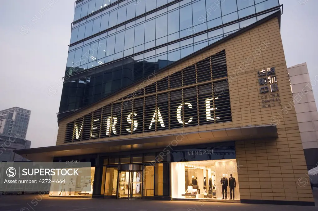 China, Beijing. New luxury brand Versace department store.